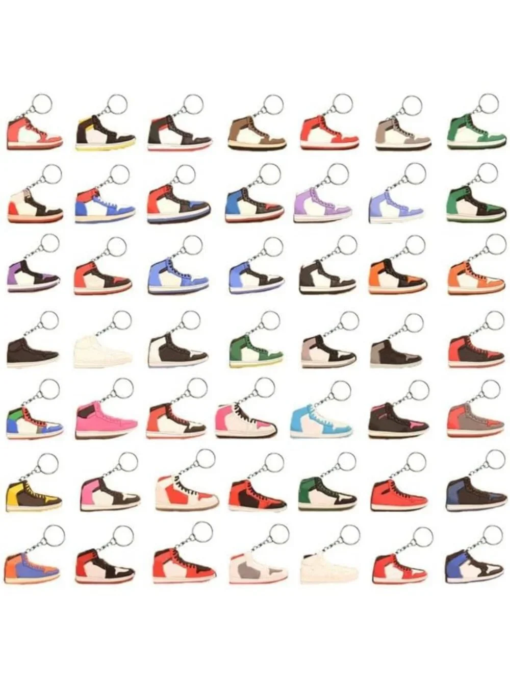 100 Retro Sneaker Keychains - Mini Shoe Charms, Personalized & Bulk Options
